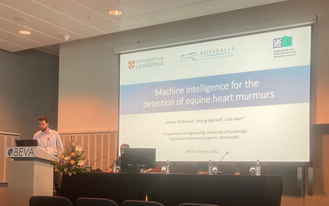 Andrew presents our paper on detecting heart murmur in horses at the BEVA Congress in Liverpool